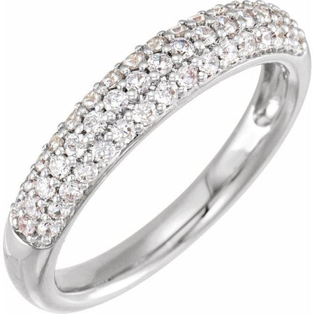 688878 / Ring / Set / 14K White / Lab-Grown Diamond / Round / 1.4 Mm / Lab-Grown Diamond / Polished / 1/2 Ctw Lab-Grown Diamond Ring