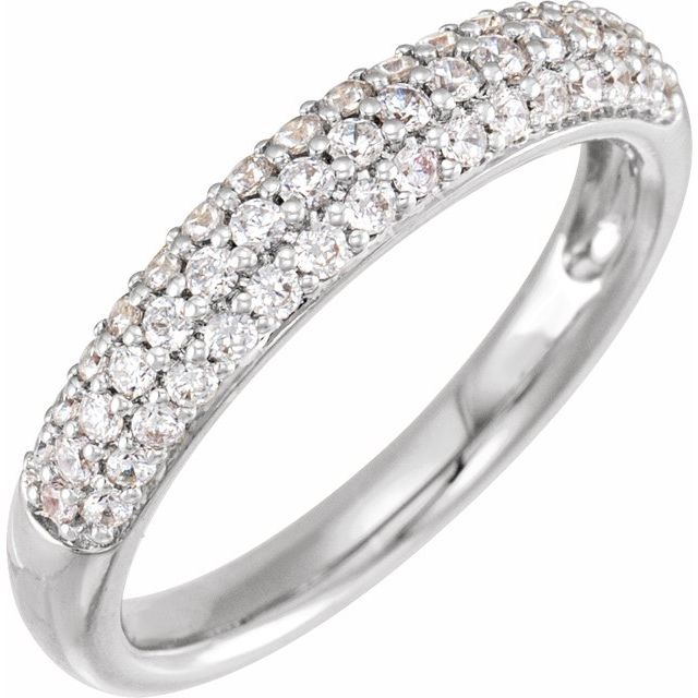 688878 / Ring / Set / 14K White / Lab-Grown Diamond / Round / 1.4 Mm / Lab-Grown Diamond / Polished / 1/2 Ctw Lab-Grown Diamond Ring