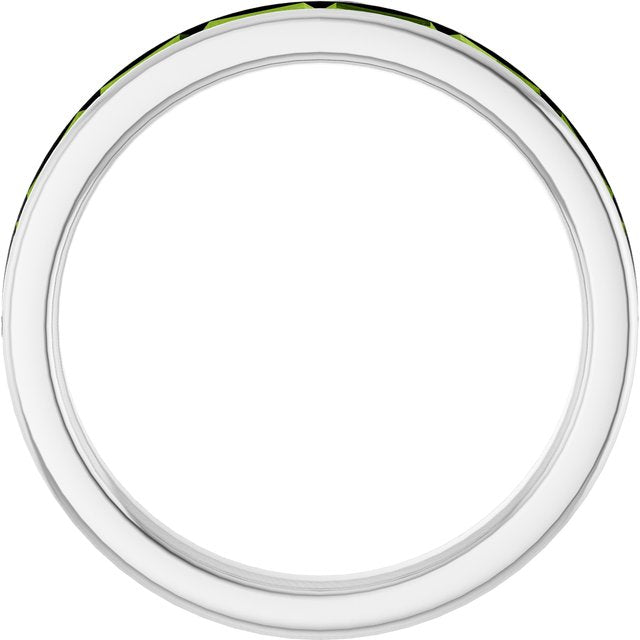 Straight Baguette Stackable Ring — 14K White Gold