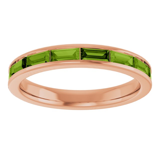 Straight Baguette Stackable Ring — 14K Rose Gold