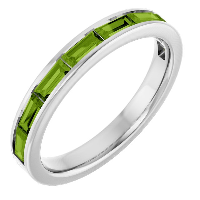 Straight Baguette Stackable Ring — Sterling Silver