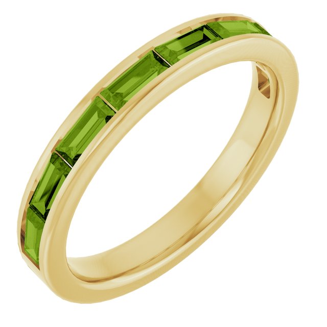 Straight Baguette Stackable Ring — 14K Yellow Gold