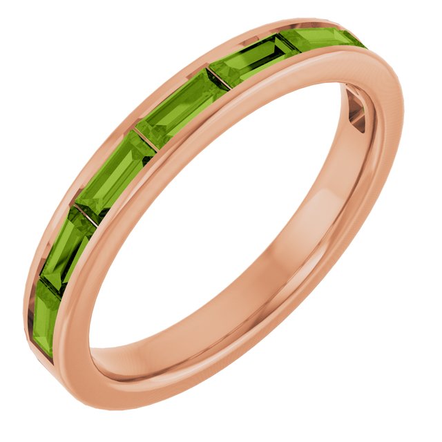 Straight Baguette Stackable Ring — 14K Rose Gold