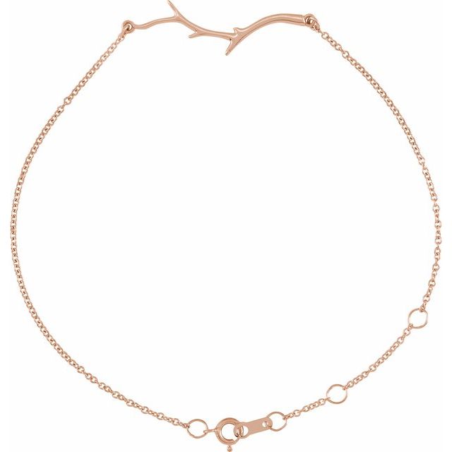 Branch Bar Adjustable Chain Bracelet — 14K Rose Gold