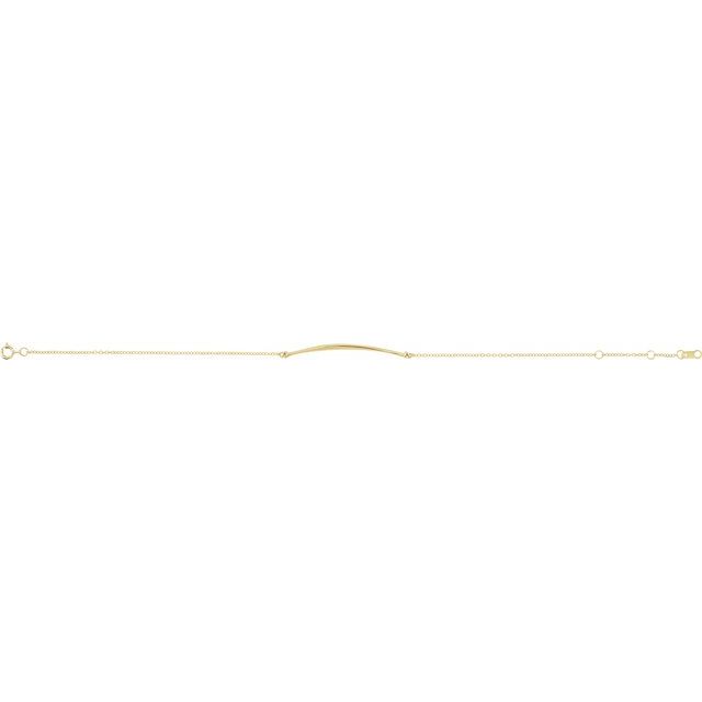 Curved Bar Adjustable Chain Bracelet — 14K Yellow Gold