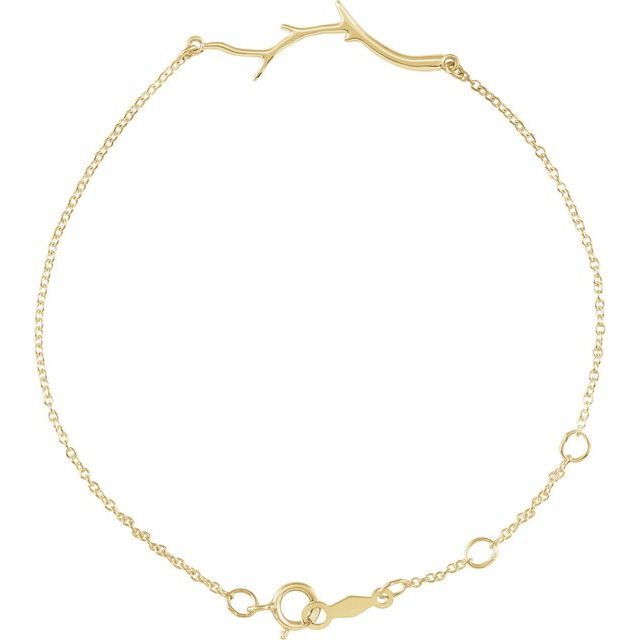 Branch Bar Adjustable Chain Bracelet — 14K Yellow Gold