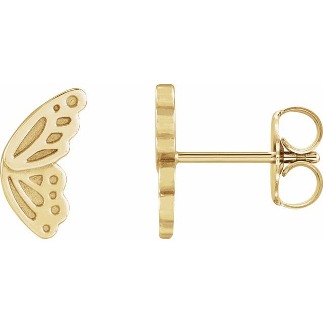 Butterfly Wing Earrings — 14K Yellow Gold