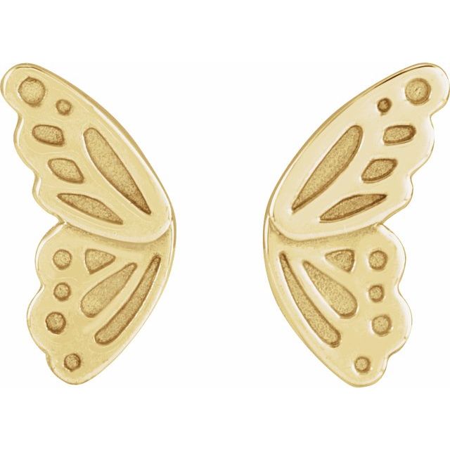 Butterfly Wing Earrings — 14K Yellow Gold