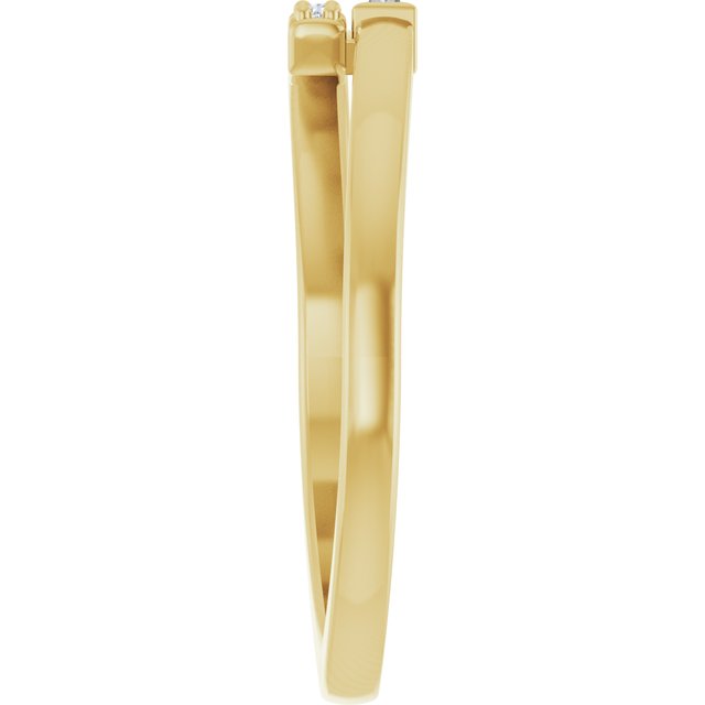 Baguette and Round Stackable Diamond Ring — 14K Yellow Gold