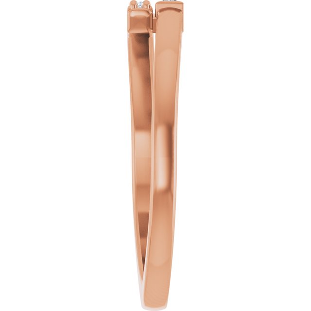 Baguette and Round Stackable Diamond Ring — 14K Rose Gold