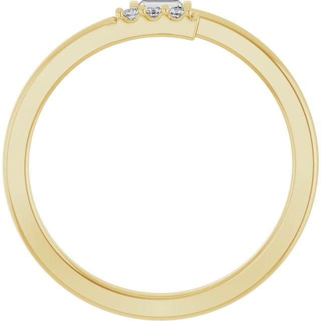 Baguette and Round Stackable Diamond Ring — 14K Yellow Gold