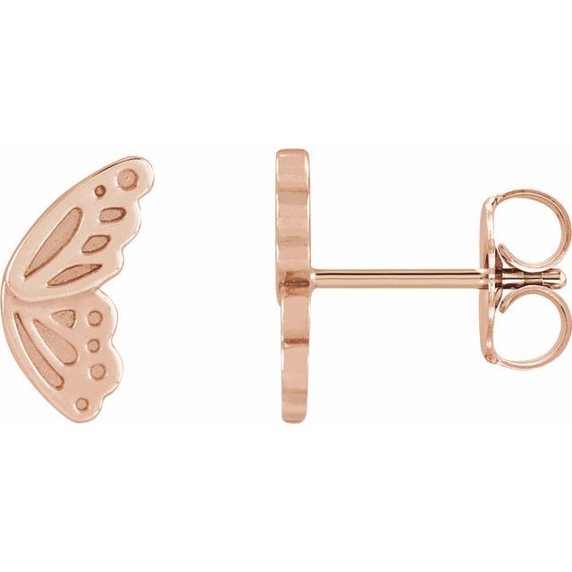 Butterfly Wing Earrings — 14K Rose Gold