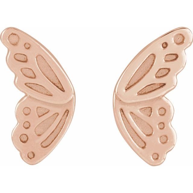 Butterfly Wing Earrings — 14K Rose Gold