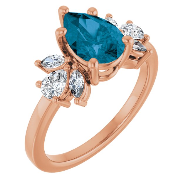 Natural London Blue Topaz | Pear | 9 x 6mm