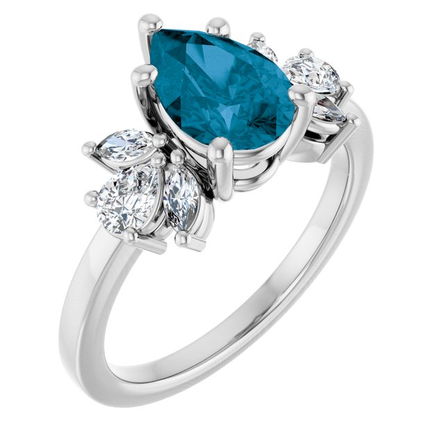 Natural London Blue Topaz | Pear | 9 x 6mm
