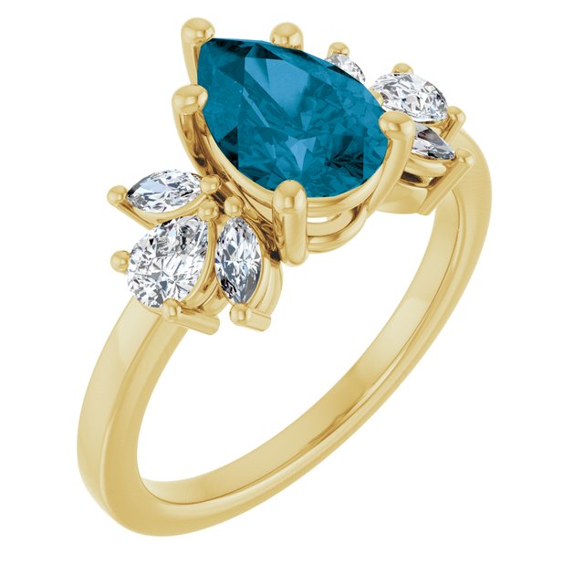 Natural London Blue Topaz | Pear | 9 x 6mm