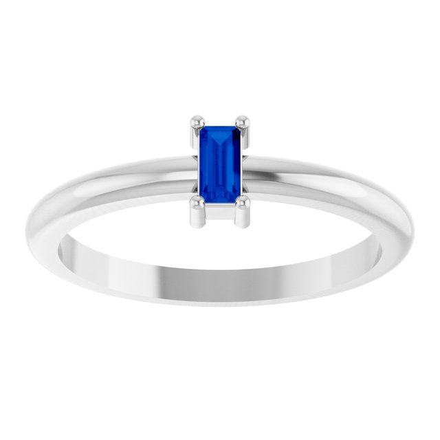 Lab-Grown Blue Sapphire | Straight baguette | 4 x 2mm