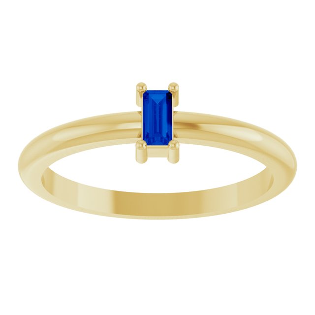 Lab-Grown Blue Sapphire | Straight baguette | 4 x 2mm