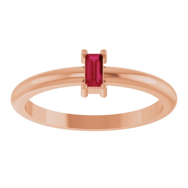 Natural Ruby | Straight baguette | 4 x 2mm