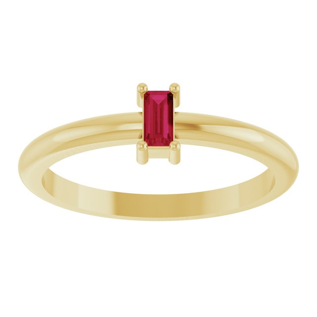 Natural Ruby | Straight baguette | 4 x 2mm