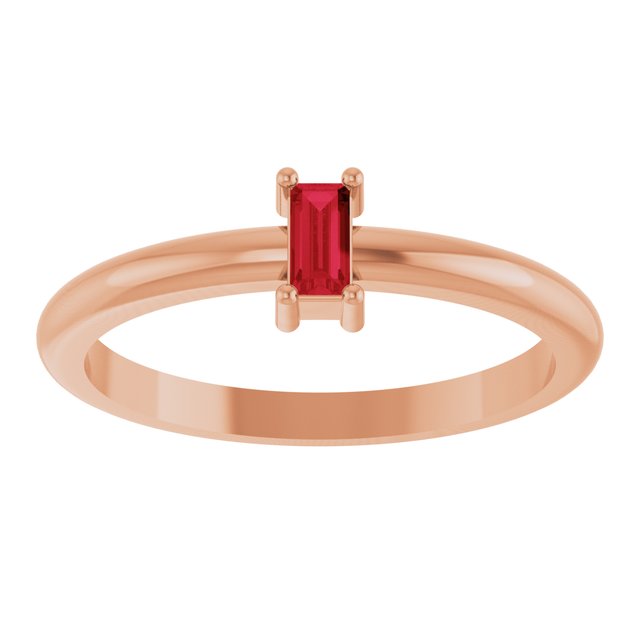 Lab-Grown Ruby | Straight baguette | 4 x 2mm