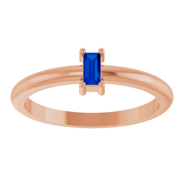 Lab-Grown Blue Sapphire | Straight baguette | 4 x 2mm