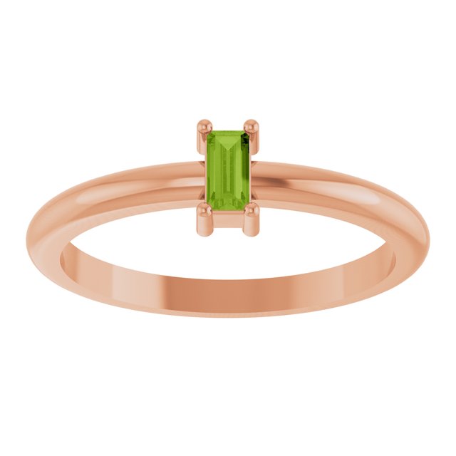 Natural Peridot | Straight baguette | 4 x 2mm