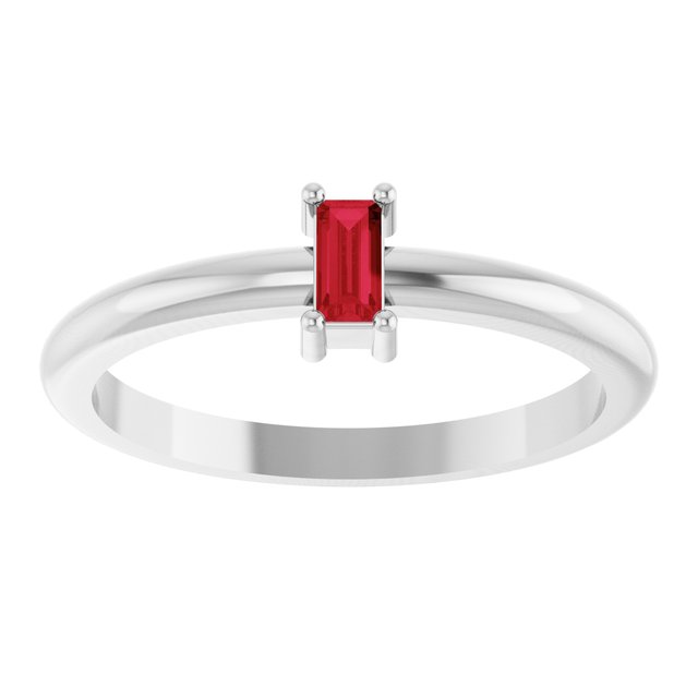 Lab-Grown Ruby | Straight baguette | 4 x 2mm