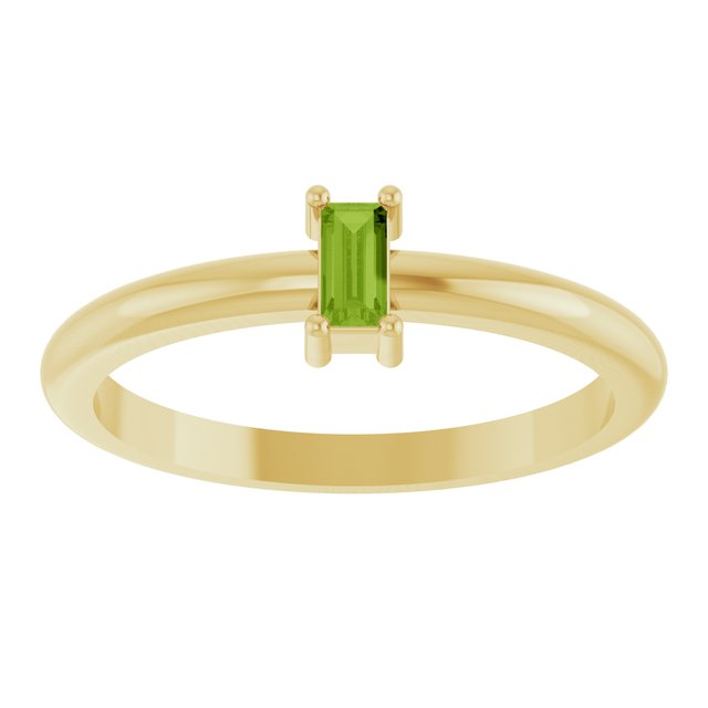 Natural Peridot | Straight baguette | 4 x 2mm