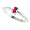 Natural Ruby | Straight baguette | 4 x 2mm