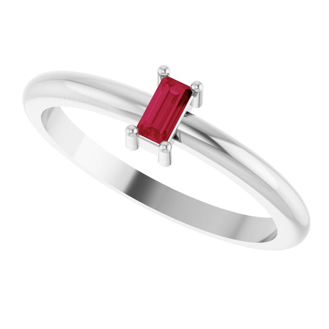 Natural Ruby | Straight baguette | 4 x 2mm