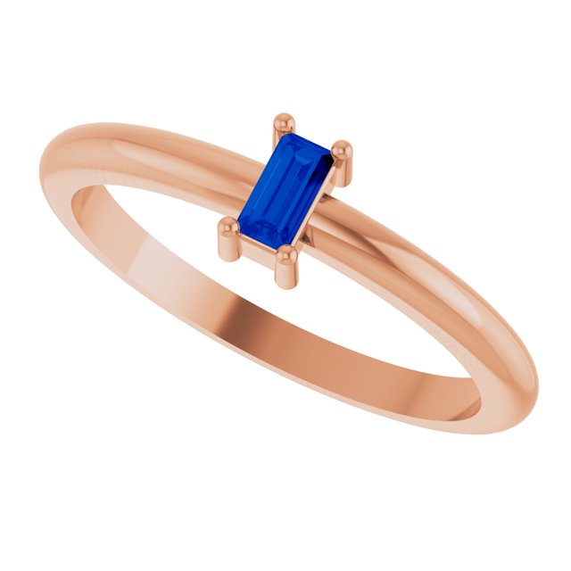 Lab-Grown Blue Sapphire | Straight baguette | 4 x 2mm