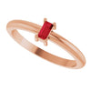 Lab-Grown Ruby | Straight baguette | 4 x 2mm