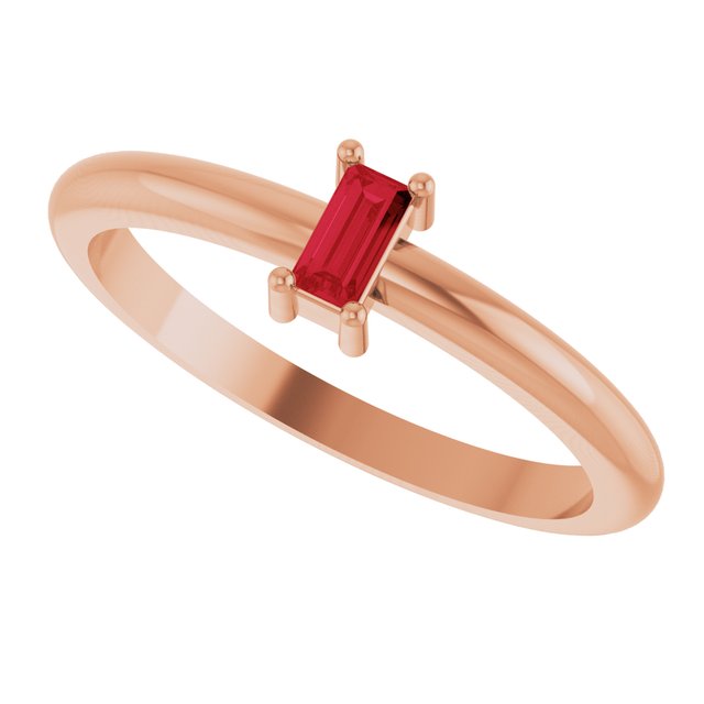 Lab-Grown Ruby | Straight baguette | 4 x 2mm