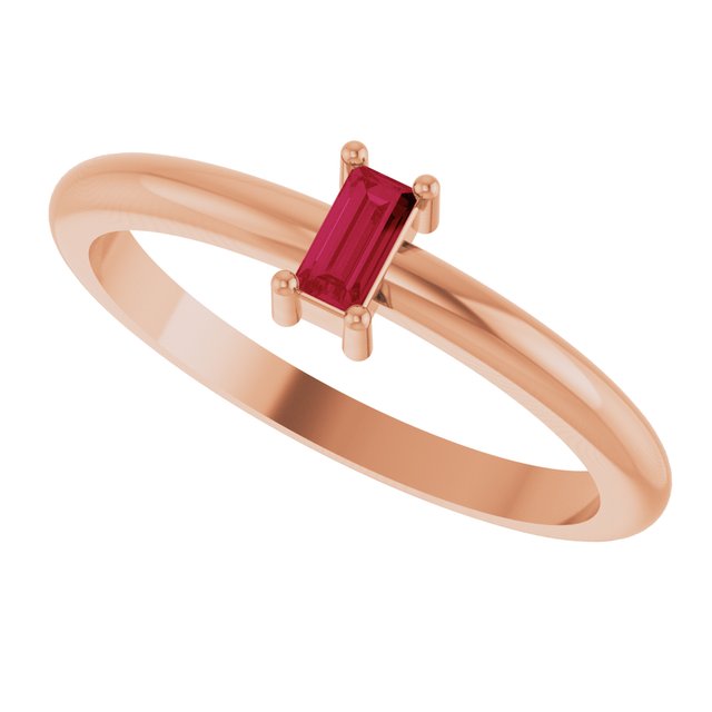 Natural Ruby | Straight baguette | 4 x 2mm