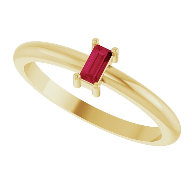 Natural Ruby | Straight baguette | 4 x 2mm