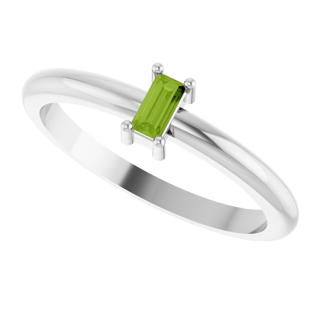 Natural Peridot | Straight baguette | 4 x 2mm