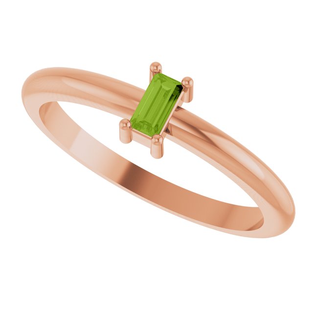 Natural Peridot | Straight baguette | 4 x 2mm