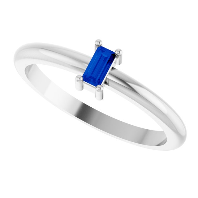 Lab-Grown Blue Sapphire | Straight baguette | 4 x 2mm