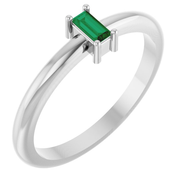 Lab-Grown Emerald | Straight baguette | 4 x 2mm