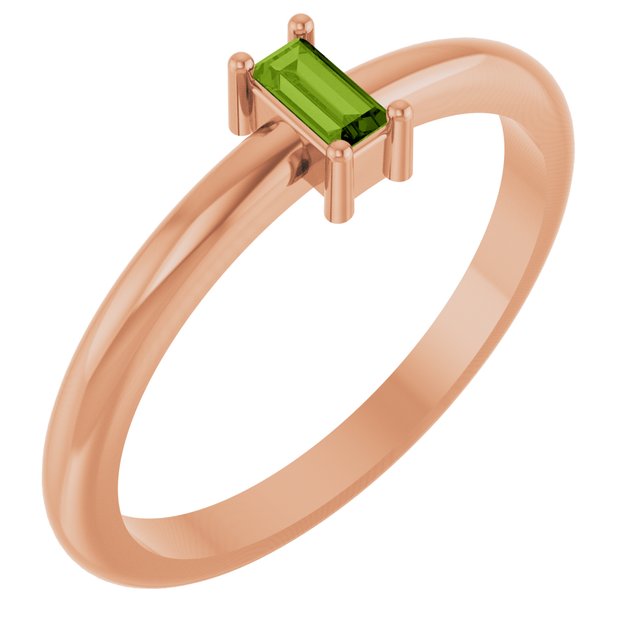 Natural Peridot | Straight baguette | 4 x 2mm