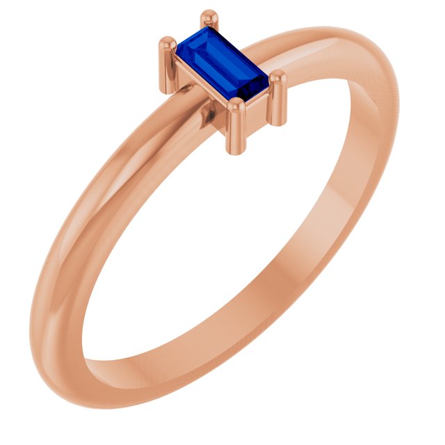 Lab-Grown Blue Sapphire | Straight baguette | 4 x 2mm