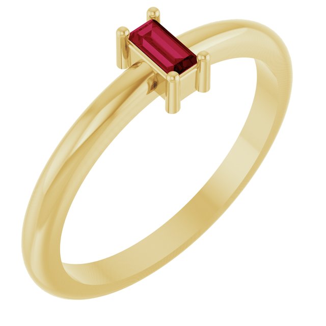 Natural Ruby | Straight baguette | 4 x 2mm