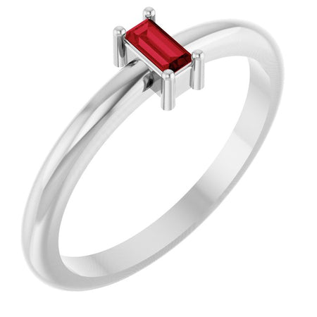Lab-Grown Ruby | Straight baguette | 4 x 2mm