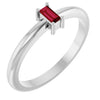 Natural Ruby | Straight baguette | 4 x 2mm