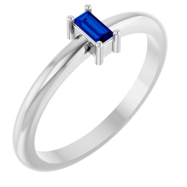 Lab-Grown Blue Sapphire | Straight baguette | 4 x 2mm