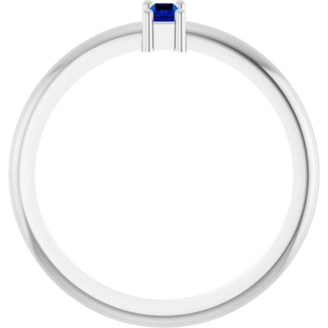 Lab-Grown Blue Sapphire | Straight baguette | 4 x 2mm