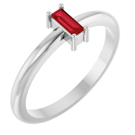 Lab-Grown Ruby | Straight baguette | 5 x 2mm