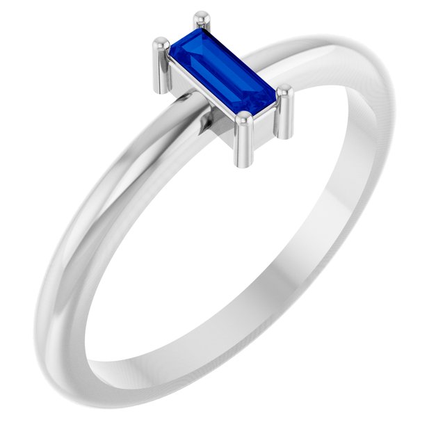 Lab-Grown Blue Sapphire | Straight baguette | 5 x 2mm