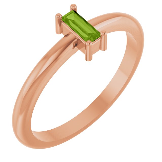 Natural Peridot | Straight baguette | 5 x 2mm